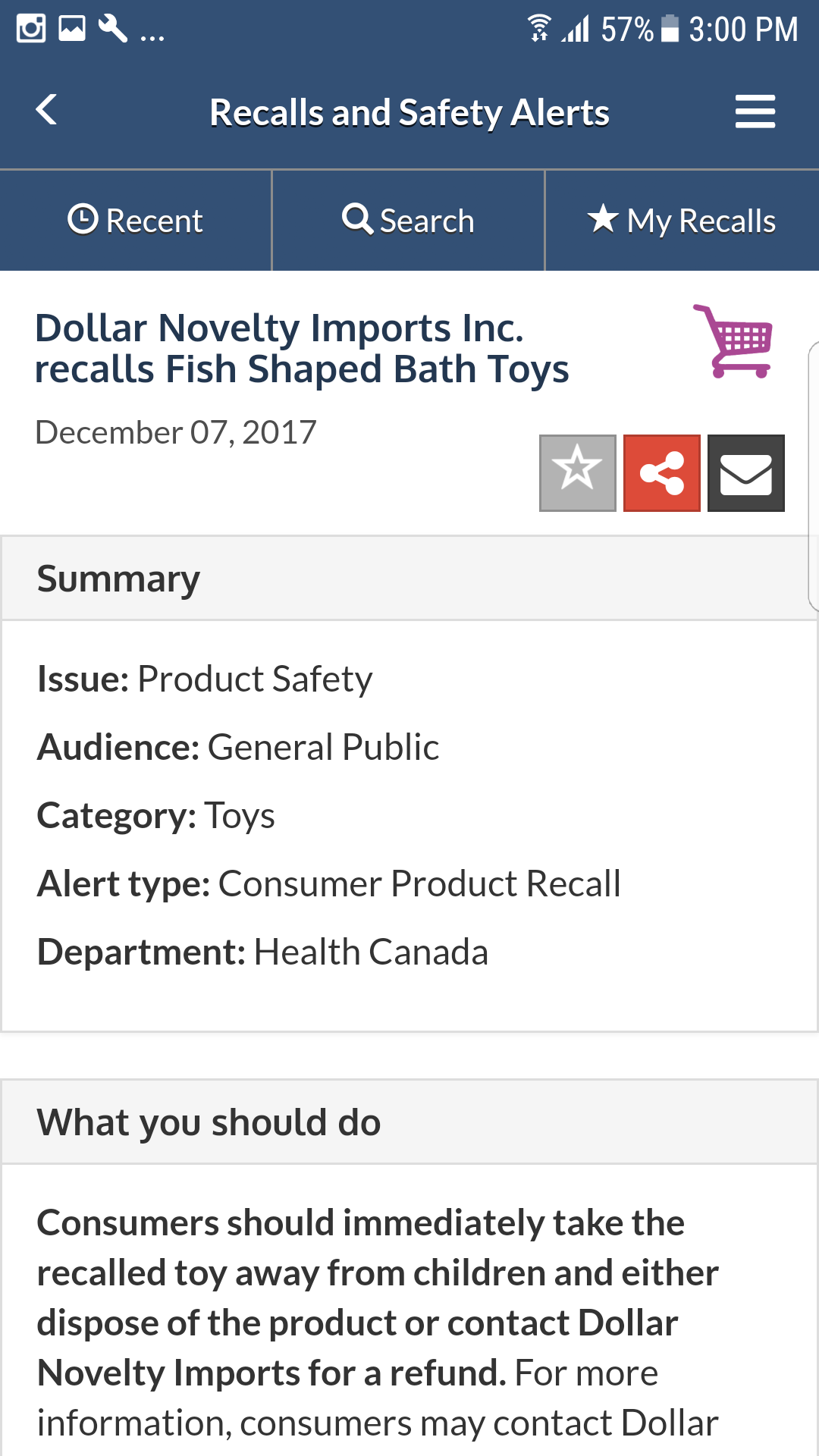Recalls and Safety Alerts : Amazon.ca: Apps for Android